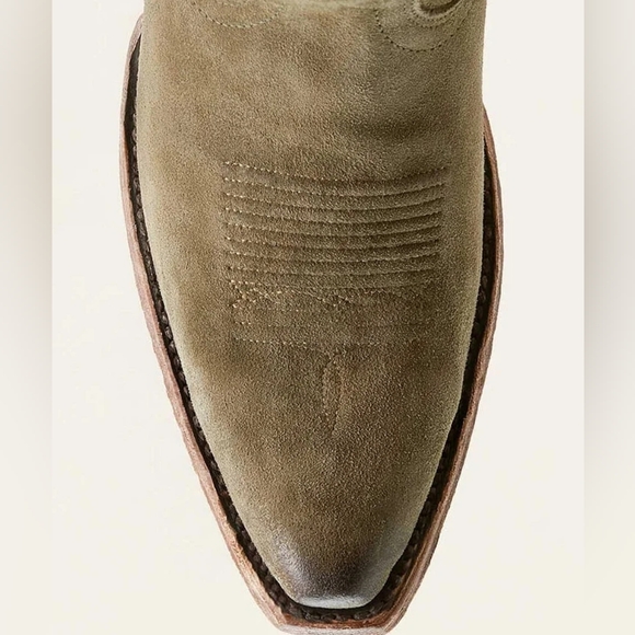 ARIAT Olive Suede Cowboy Boots Size 9.5 Jukebox X Toe - Picture 9 of 14